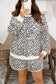 Khaki Plus Size Leopard Loose Pullover Casual Shorts 2pcs Outfit