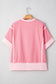 Peach Blossom Two Tones Patchwork Half Sleeve Plus Size T Shirt