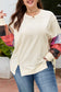 Beige Plus Size Multicolor Plaid Patchwork Sleeve Pullover Top