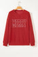 Fiery Red Twist Ribbed MERRY Letter Graphic Plus Size Pullover