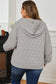 Gray Quilted Quarter Zip Plus Size Hoodie