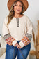 Parchment Plus Size Waffle Colorblock Striped Plaid Patchwork Half Button Pullover