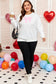 Beige Big Bow Accent Plus Size Drop Shoulder Sweatshirt