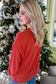 Fiery Red Twist Ribbed MERRY Letter Graphic Plus Size Pullover