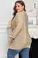 Parchment Cable Knit Braided Tie Sleeve Plus Size Open Cardigan