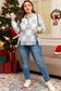 Gray Plus Size Checkered Pattern Button Polo Collar Split Sweater