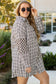 White Stripe Plus Size Plaid Buttoned Raw Hem Tunic Shirt Dress
