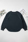 Black Studded Decor Ribbed Edge Mineral Wash Plus Size Jumper