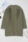 Seagrass Waffle Knit Drop Shoulder Open Front Pocketed Plus Size Cardigan