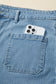 Dusk Blue Patched Pocket Textured Wide Leg Plus Size Jeans