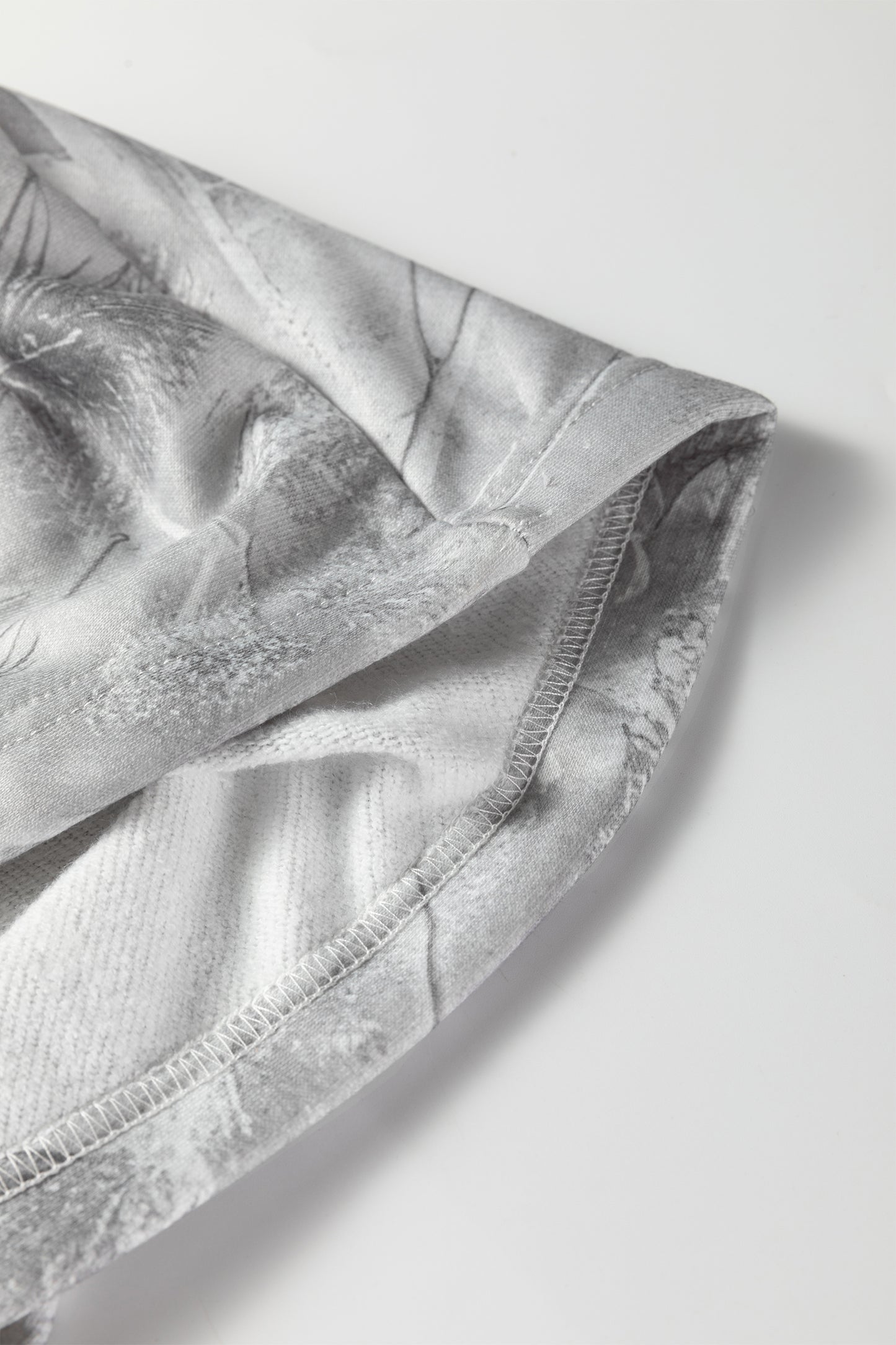 Gray Plus Size Camouflage Woodland Print Oversized Sporty Hoodie