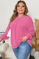 Bonbon Spiral Ribbed Exposed Seam Detail Plus Size Long Sleeve Top