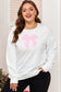 Beige Big Bow Accent Plus Size Drop Shoulder Sweatshirt
