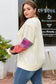 Beige Plus Size Multicolor Plaid Patchwork Sleeve Pullover Top