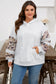 Light Grey Camouflage Patchwork Asymmetric Sleeve Plus Size Hoodie