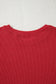 Fiery Red Twist Ribbed MERRY Letter Graphic Plus Size Pullover