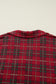 Red Plus Size Plaid Short Sleeve Shirt Loose Pants 2pcs Pajama Set