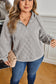 Gray Quilted Quarter Zip Plus Size Hoodie