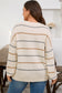 Multicolour Striped Drop Shoulder Plus Sweater