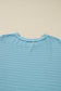 Light Blue Textured Drop Shoulder Plus Size Knit Top