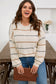 Multicolour Striped Drop Shoulder Plus Sweater