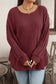 Wild Ginger Plus Size Ribbed Button Decor Long Sleeve Loose Top