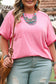Bonbon Corded Patchwork Pocketed Plus Size T Shirt