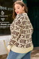 Brown Bow Horseshoe Print Checkered Plus Size Sweater