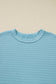 Light Blue Textured Drop Shoulder Plus Size Knit Top