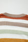 Multicolour Striped Colorblock Drop Shoulder Plus Size Sweater