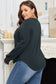 Black Studded Decor Ribbed Edge Mineral Wash Plus Size Jumper