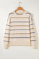 Multicolour Striped Drop Shoulder Plus Sweater