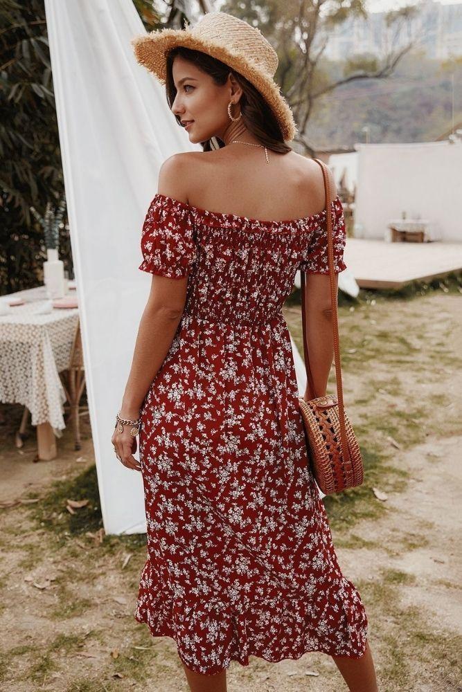Bohemian Style Off Shoulder Dress