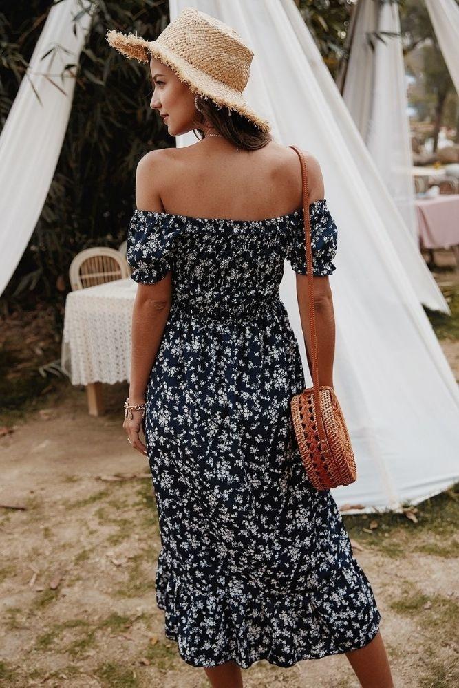 Bohemian Style Off Shoulder Dress