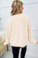 Beige Flower Patched Mineral Wash Round Neck Plus Size Top