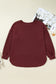 Wild Ginger Plus Size Ribbed Button Decor Long Sleeve Loose Top