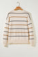 Multicolour Striped Drop Shoulder Plus Sweater