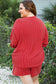 Racing Red MERRY Ribbed Knit Long Sleeve Lace-up Waist Plus Size Set