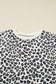 Khaki Plus Size Leopard Loose Pullover Casual Shorts 2pcs Outfit