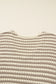 Khaki Stripe Plus Size V Neck Drop Shoulder Sweater