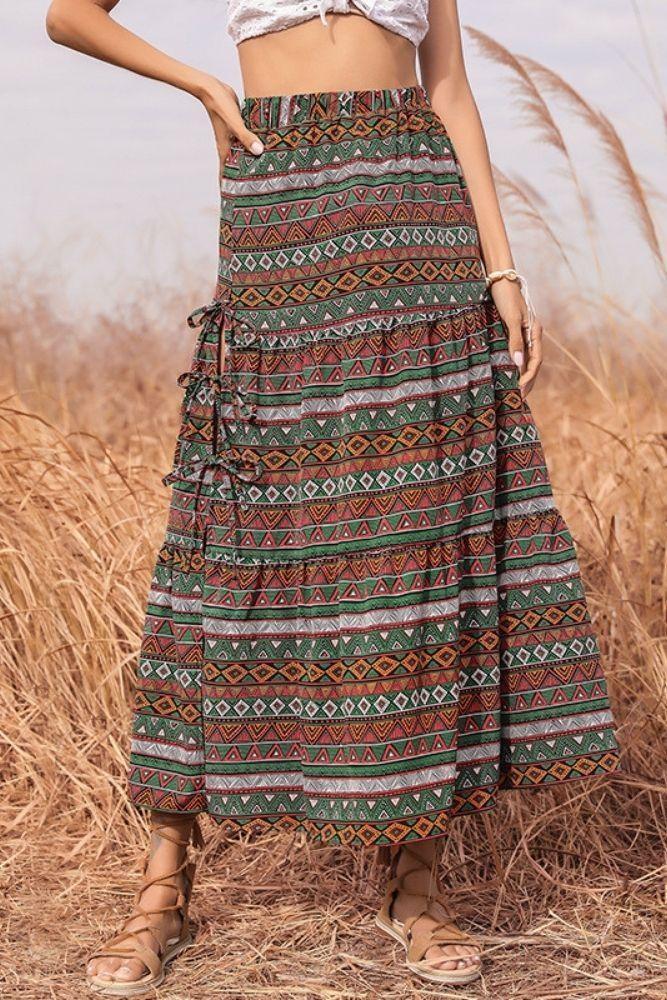 Ethnic Boho Maxi Skirt