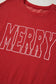 Fiery Red Twist Ribbed MERRY Letter Graphic Plus Size Pullover