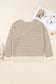 Khaki Stripe Plus Size V Neck Drop Shoulder Sweater