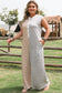 Gray Stripe Plus Size Color Block Buttoned Sleeveless Wide Leg Jumpsuit